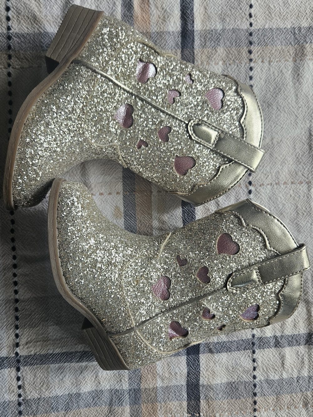 Cat & Jack Sparkly Gold Glitter Cowgirl Boots